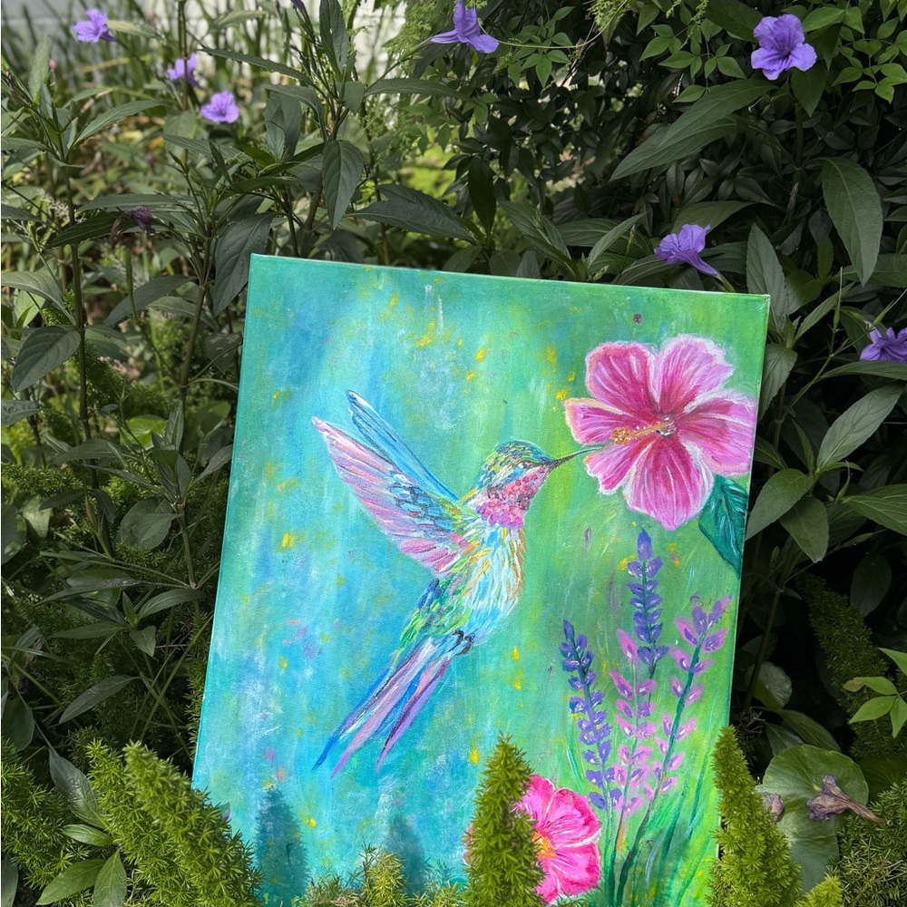 Colorful Hummingbird Canvas Art